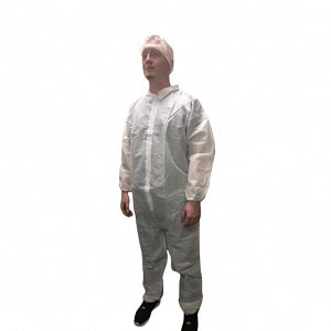 Keystone SMS Zip Front Coveralls - SMS Zip Front Coveralls, White, Size 4XL - CVLSMSREG-E