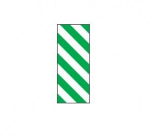 Key Surgical Identification Tape - Diagonal-Stripe Identification Sheet Tape, 1/4", White and Green - T-320-0103