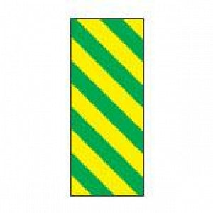 Key Surgical Patterned Sheet Tape - 1/4" Sheet Tape, ID, Yellow / Green Diagonal Stripe - T-320-0503