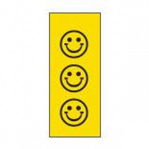 Key Surgical Patterned Sheet Tape - 1/4" Sheet Tape, ID, Yellow / Black Smiley Faces - T-706-0509