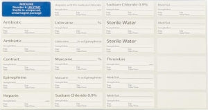 Medline Sterile Surgical Time-Out Preprocedure Labeling Sheets - Standard Labels, Prompted - LBLSTND