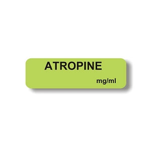 Laguna Coast Assoc Medication Labels / Tapes - Atropine Anesthesia Label, Green - AM750-K