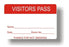 Laguna Coast Associates Visitor Pass Labels - Visitor Pass Label, Red - BR205