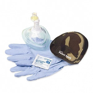 Laerdal Pocket Mask with Gloves and Wipes - Pocket CPR Mask with Gloves and Wipes in Soft Case, Camo - 82004233