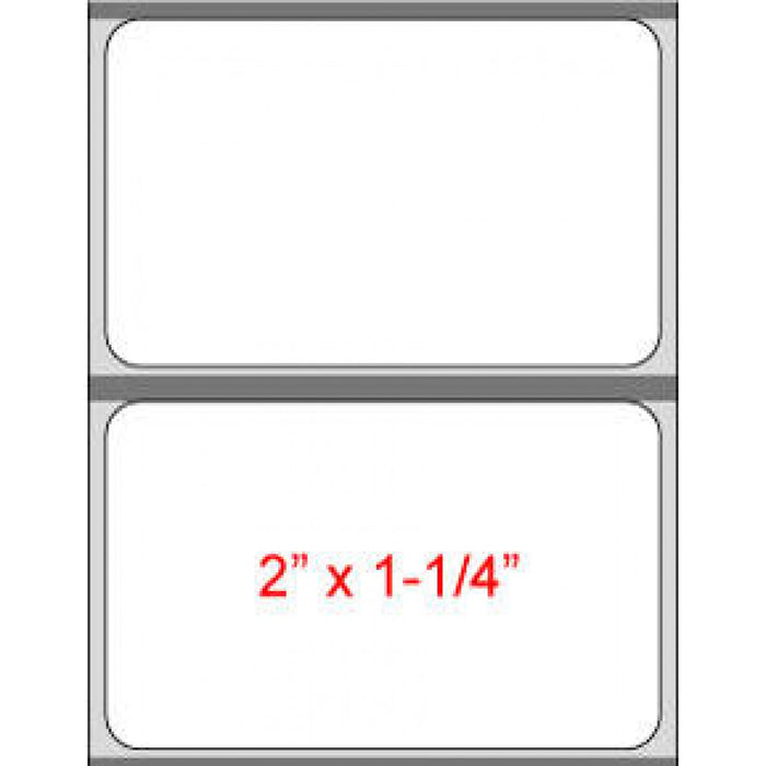 Label Direct Thermal Paper Permanent 3/4" Core 2" X 1 1/4" White 280 Per Roll, 36 Rolls Per Case