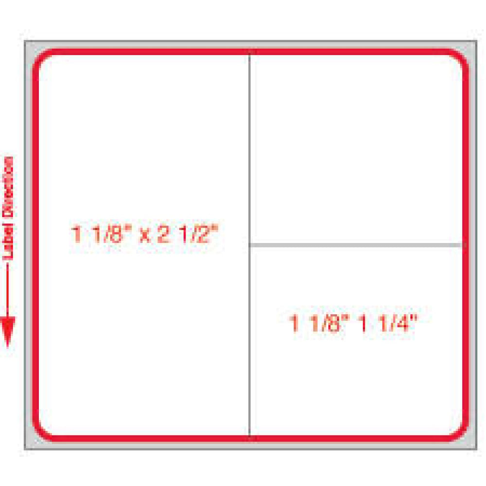 Label Cerner Direct Thermal Paper Permanent 3" Core 2 1/4" X 2 1/2" Red 2000 Per Roll, 4 Rolls Per Case