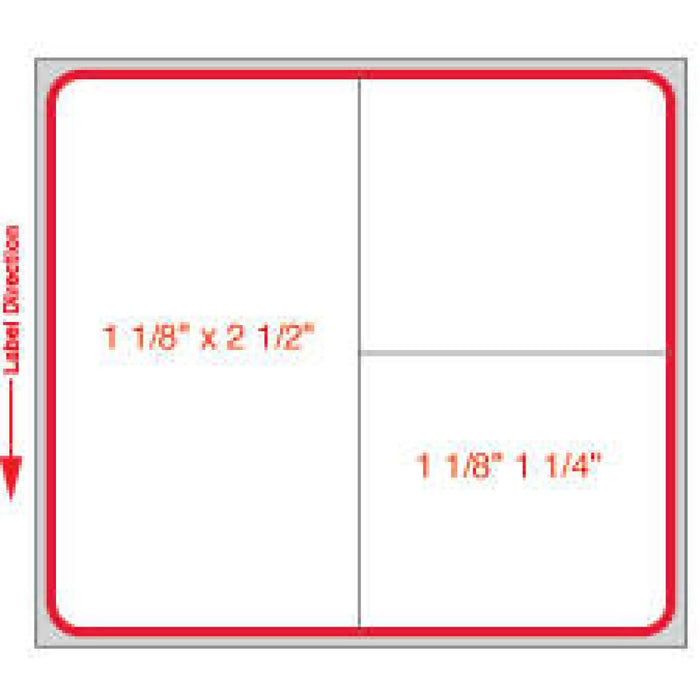 Label Cerner Direct Thermal Paper Permanent 3" Core 2 1/4" X 2 1/2" Red 2000 Per Roll, 4 Rolls Per Case