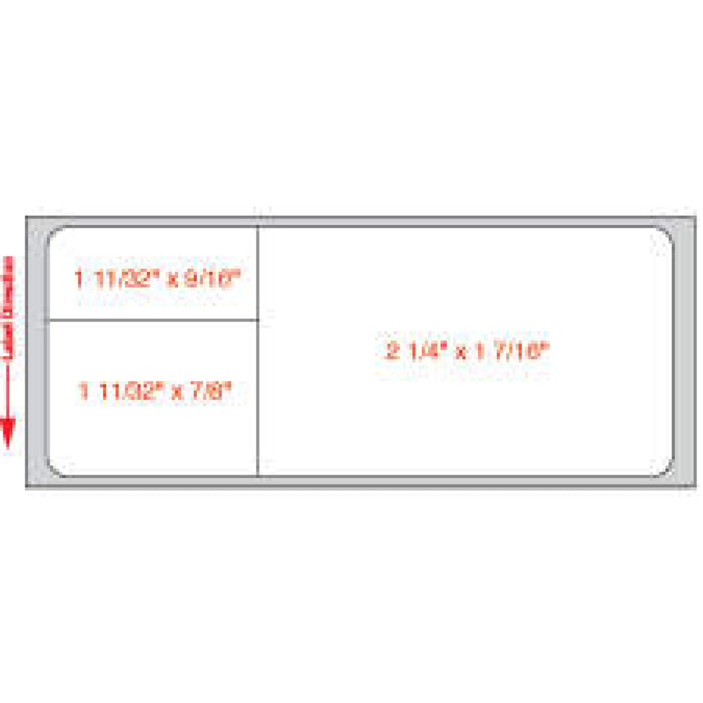 Label Misys/Sunquest Direct Thermal Paper Permanent 1 5/8" Core 3-19/32" X 1 7/16" White 3000 Per Roll, 4 Rolls Per Case