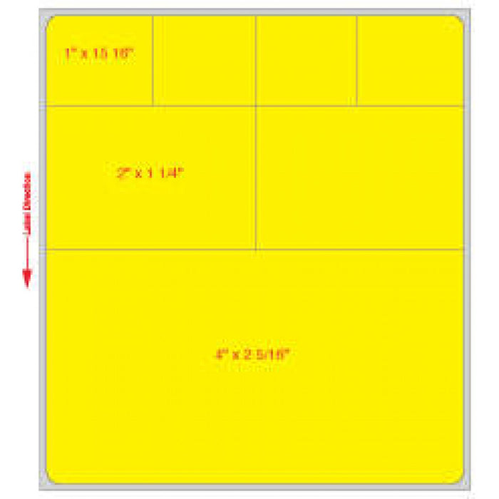 Label Cerner Direct Thermal Paper Permanent 3" Core 4" X 4 1/2" Yellow 1000 Per Roll, 2 Rolls Per Case