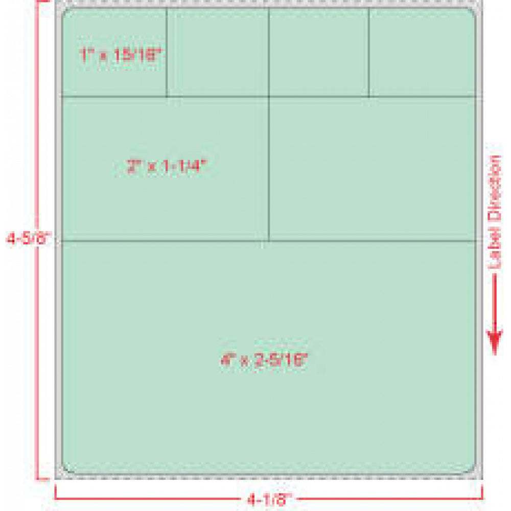 Label Cerner Direct Thermal Paper Permanent 3" Core 4" X 4 1/2" Green 1000 Per Roll, 2 Rolls Per Case