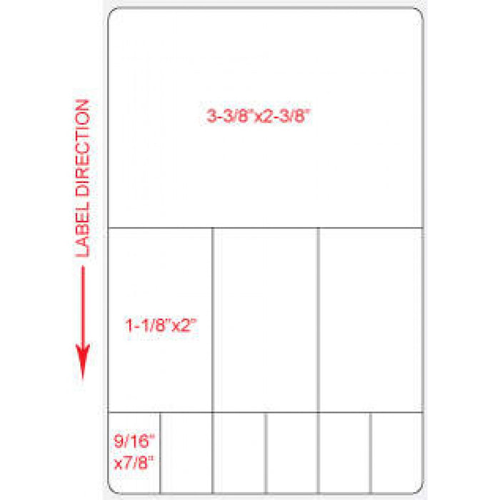 Label Meditech Direct Thermal Paper Permanent 3" Core 3 3/8" X 5 1/4" White 1000 Per Roll, 2 Rolls Per Case