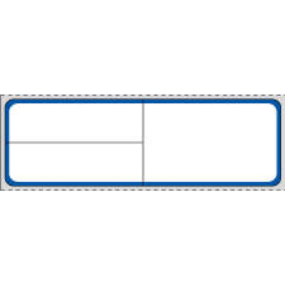 Label Meditech Direct Thermal Paper Permanent 1" Core 4" X 1 1/4" White With Blue 1000 Per Roll, 8 Rolls Per Case