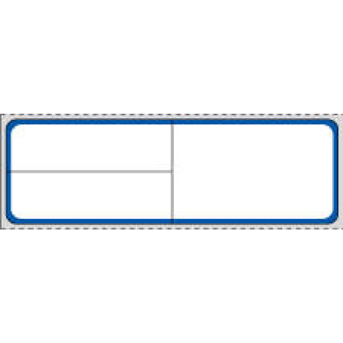 Label Meditech Direct Thermal Paper Permanent 1" Core 4" X 1 1/4" White With Blue 1000 Per Roll, 8 Rolls Per Case