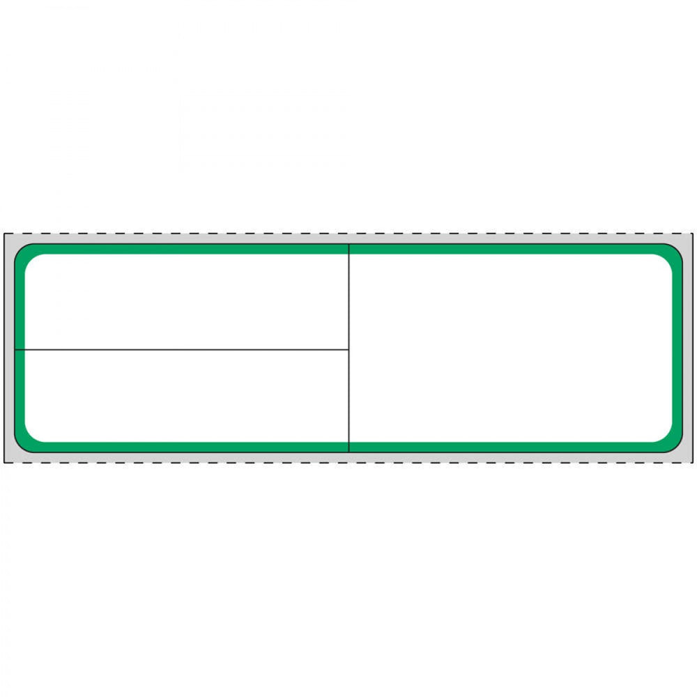 Label Meditech Direct Thermal Paper Permanent 1" Core 4" X 1 1/4" White With Green 1000 Per Roll, 8 Rolls Per Case