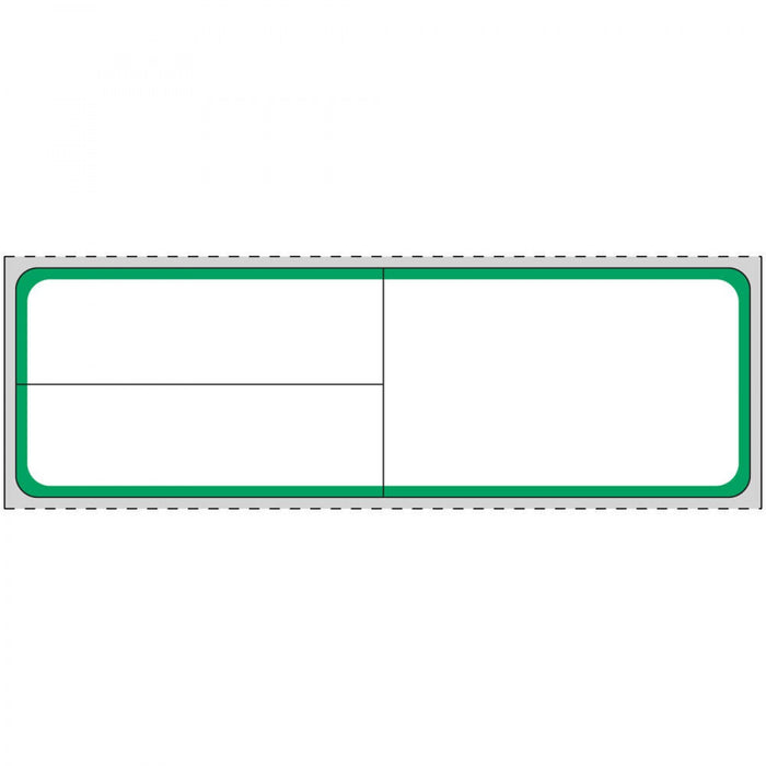 Label Meditech Direct Thermal Paper Permanent 1" Core 4" X 1 1/4" White With Green 1000 Per Roll, 8 Rolls Per Case