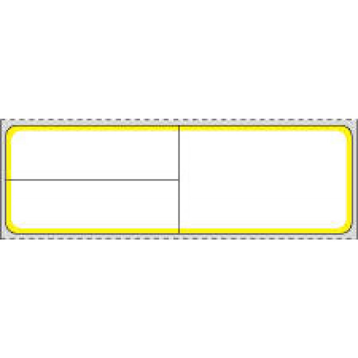 Label Meditech Direct Thermal Paper Permanent 1" Core 4" X 1 1/4" White With Yellow 1000 Per Roll, 8 Rolls Per Case