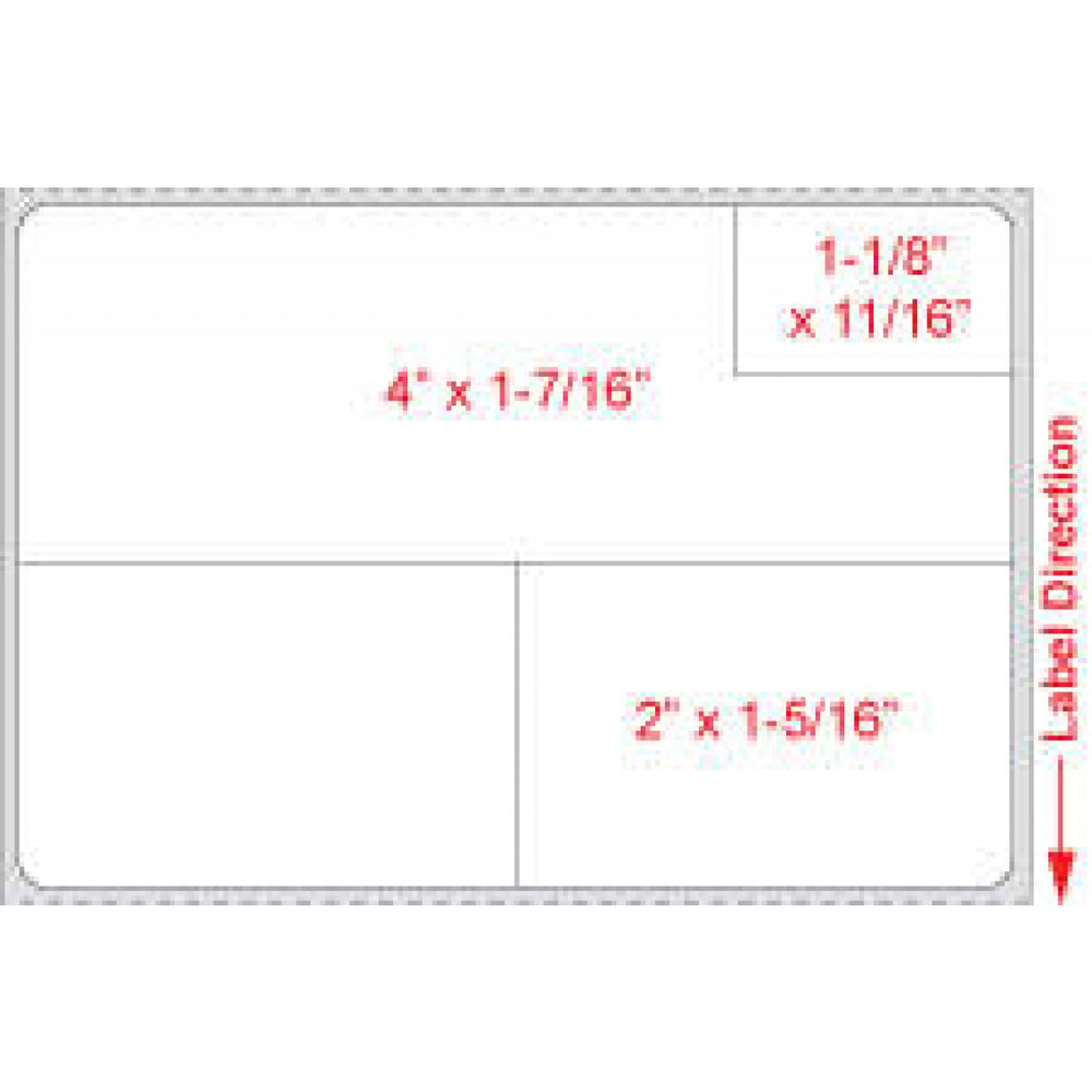 Label Cerner Direct Thermal Paper Permanent 3" Core 4" X 2 3/4 " White 2000 Per Roll