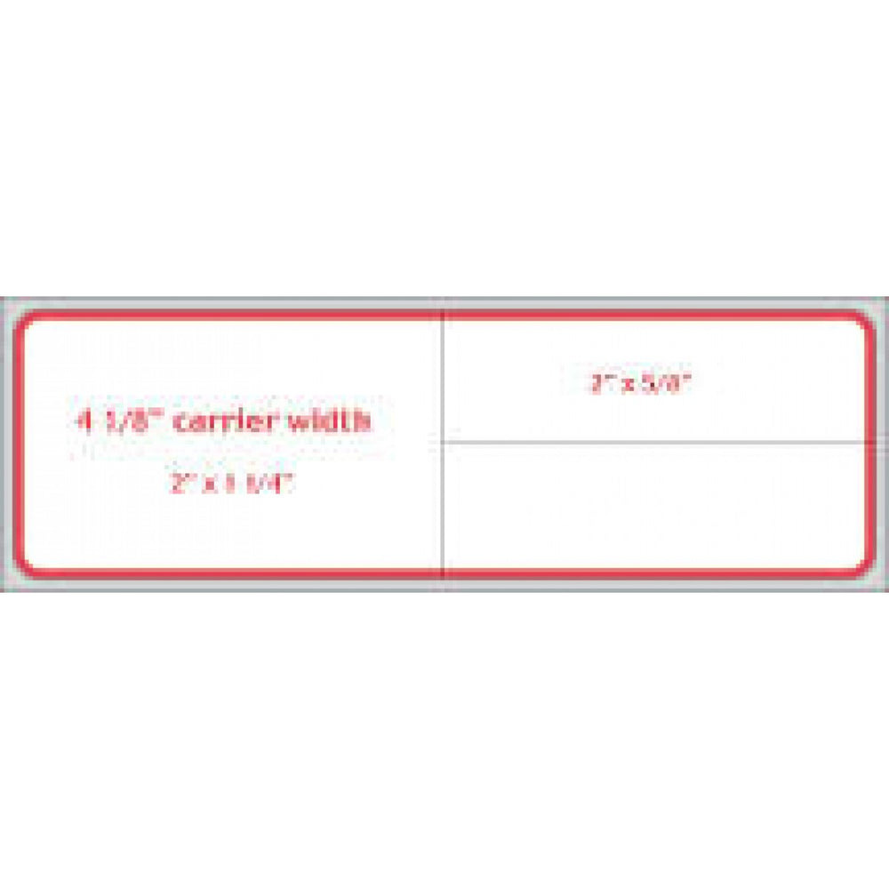 Label Meditech Direct Thermal Paper Permanent 1" Core 4" X 1 1/4" White With Red 1000 Per Roll, 8 Rolls Per Case