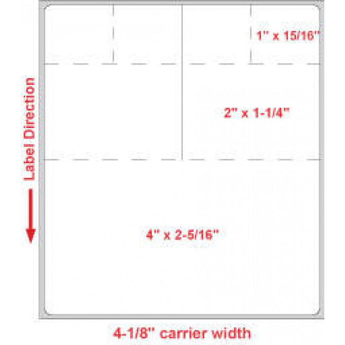 Label Cerner Direct Thermal Paper Permanent 3" Core 4" X 4 1/2" White 1000 Per Roll, 2 Rolls Per Case