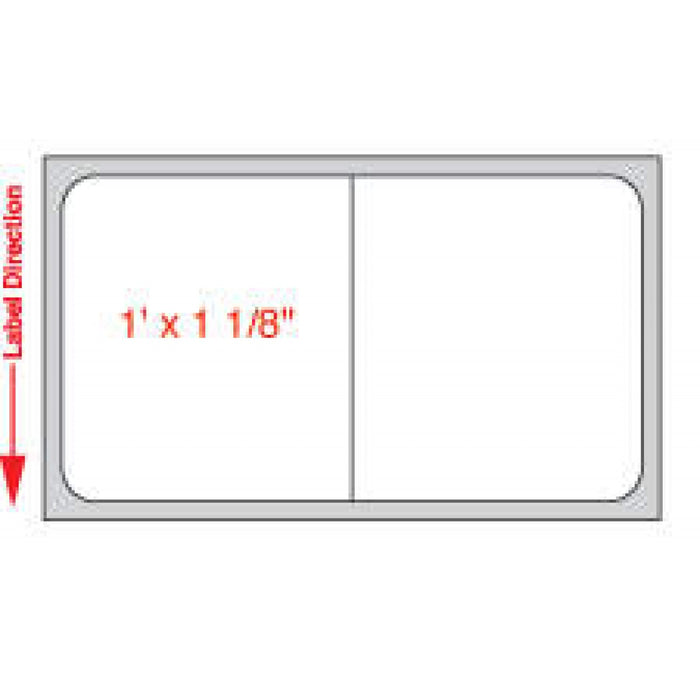 Label Cerner Direct Thermal Paper Permanent 3" Core 2" X 1 1/8" White 5000 Per Roll, 6 Rolls Per Case