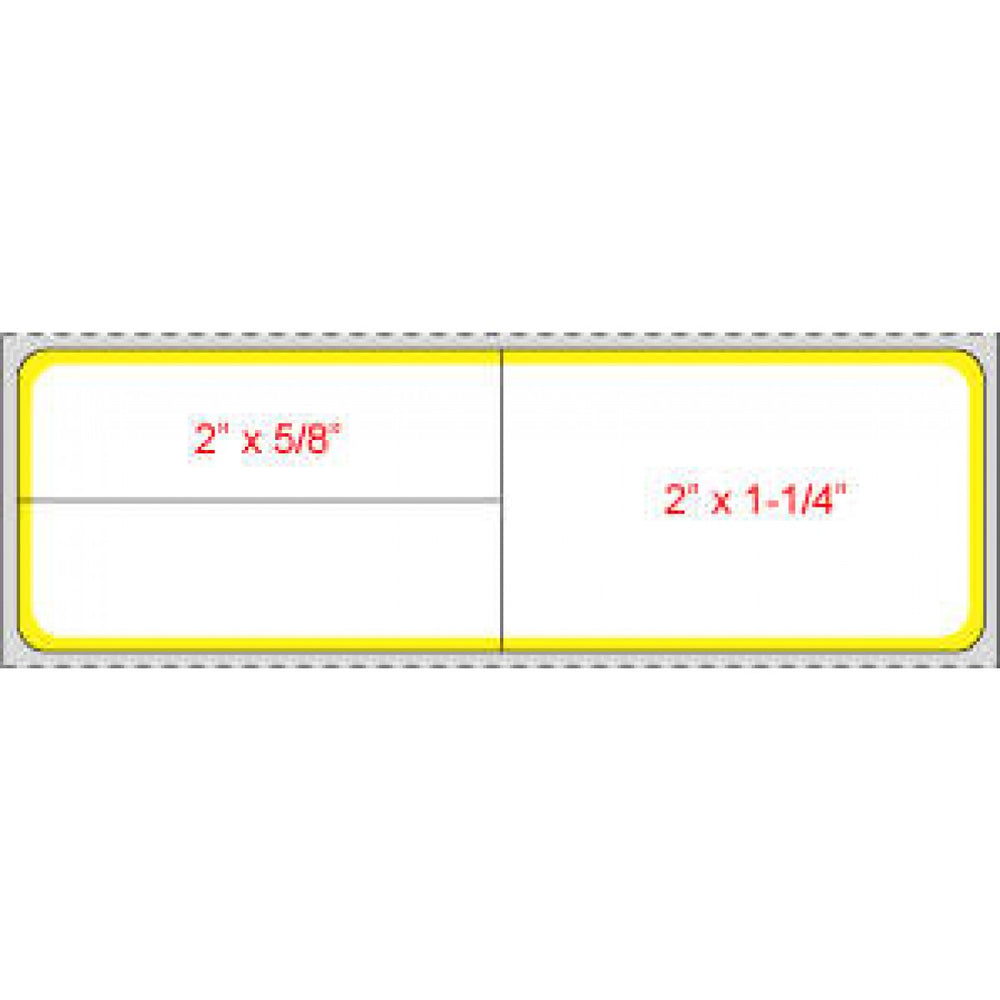 Label Meditech Direct Thermal Paper Permanent 3" Core 4" X 1 1/4" White With Yellow 3600 Per Roll