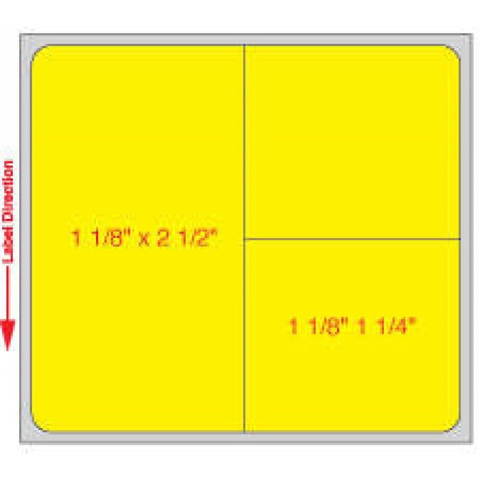 Label Cerner Direct Thermal Paper Permanent 3" Core 2 1/4" X 2 1/2" Yellow 2000 Per Roll, 4 Rolls Per Case