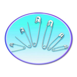 Charles Leonard Nickel-Plated Steel Safety Pins - Assorted Nickel-Plated Steel Safety Pins - 83450