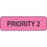 Label Paper Permanent Priority 2 1 1/4" X 3/8" Fl. Pink 1000 Per Roll