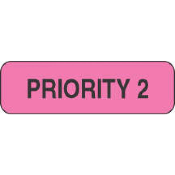 Label Paper Permanent Priority 2 1 1/4" X 3/8" Fl. Pink 1000 Per Roll