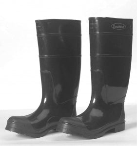 Liberty Glove Black Steel Toe PVC Boots - DBD-BOOTS, 16", STEEL TOE, BLACK, SIZE 5 - 155105