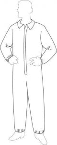 Liberty Glove ProGard Coverall - Progard SMS Zipper Front Coveralls, White, Size L - 19125/L