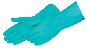 Liberty Glove Green Nitrile Flock Lined Gloves - Green Nitrile Chemical-Resistant Gloves, 15 Mil, Flock Lined, 13" Length, Size XL - 2970SL/XL