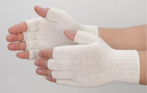 Liberty Fingerless Cotton / Polyester Knit Gloves - Fingerless Knit Gloves, White, Size S - F4517Q/S