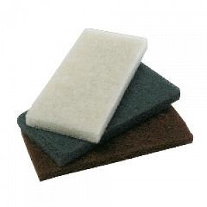 Boardwalk Baseboard Pads - Light-Duty Scouring Pad, White, 4.5" x 10" - BWK401