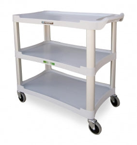 Lakeside Polyethylene Utility Carts - Plastic Utility Cart, 3 Shelf, Aluminum Legs, 300 lb. Weight Capacity - 2501