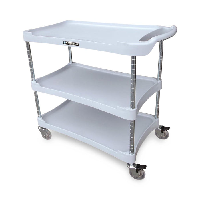 Lakeside Polyethylene Utility Carts - Plastic Utility Cart, 3 Shelf, 300 lb. Weight Capacity - 2509