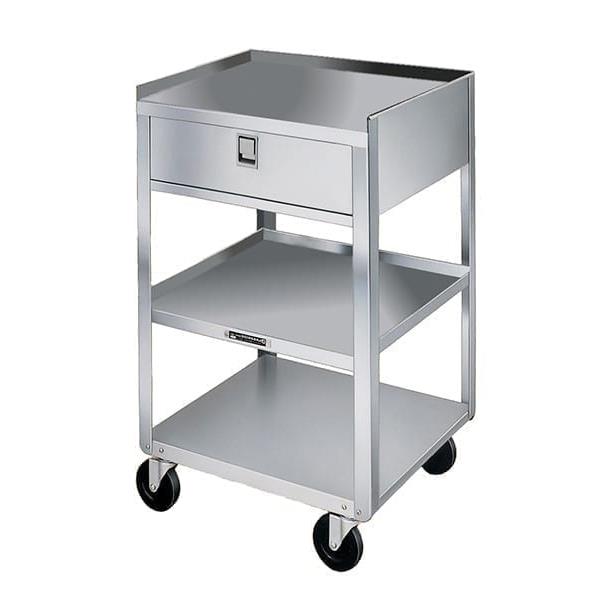 Lakeside Equipment Stands - Utility Table, 1 Shelf, 2 Drawers, 300 lb., 16.75" x 18.75" x 35" - 358