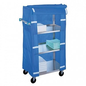 lakeside Linen Carts - Linen Cart with 4 Shelves with Cover, 500 lb., 22.2" x 36.3" x 45.5" - 442