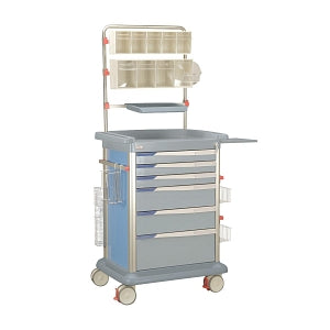 Lakeside Manufacturing Preciso Medical Carts - 6-Drawer Preciso Medical Cart with Three 3", Two 6" and One 9" Drawer Configuration, Electronic Lock, 33" W x 25.5" D x 44.75" H, Blue - KIT30-4B