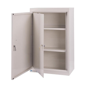 Lakeside Manufacturing Narcotics Cabinets - Double-Door Large Steel Narcotics Cabinet with Handle, Double Key Lock and Two Adjustable Shelves, 18" W x 10" D x 30" H - LNC-6D