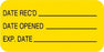 Centurion Centurion Pharmacy Auxiliary Labels - Goldenrod Date Received / Date Opened Label - LL1233DY