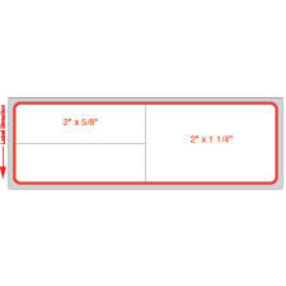 Label Meditech Direct Thermal Ir Paper Permanent 1" Core 4" X 1 1/4" White With Red 1000 Per Roll, 8 Rolls Per Case