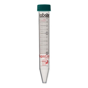 Labcon North America 50mL SuperClear Centrifuge Tubes with Plug-Style Caps - 15 mL SuperClear Centrifuge Tube with Flat Cap, Sterile, 50/Bag - 3131-345-008