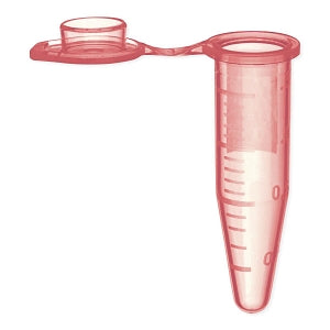 Labcon North America SuperClear 1.7mL Microcentrifuge Tubes with Attached Caps - TUBE, MCT, 1.7ML, PP, W/CAP, NS, RED, 500/PK - 3012-874-000