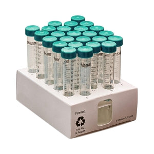 Labcon North America 50mL SuperClear Centrifuge Tubes with Plug-Style Caps - 15 mL SuperClear Centrifuge Tube with Flat Cap, Nonsterile, 25/Rack - 3141-330-018