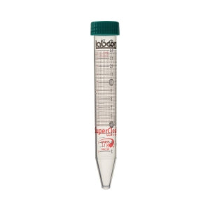 Labcon North America 15mL Centrifuge Tubes - 15 mL SuperClear Centrifuge Tube with Plug Cap, Nonsterile, 25/Rack - 3142-330-018