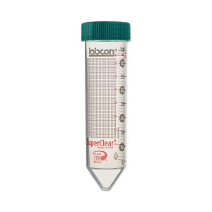 Labcon North America 50mL SuperClear Centrifuge Tubes with Plug-Style Caps - Centrifuge Tube, 50 mL, Clear, with Plug Cap, Nonsterile, Bag - 3182-340-008