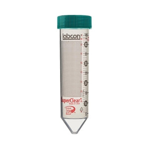 Labcon North America 50mL SuperClear Centrifuge Tubes with Plug-Style Caps - SuperClear Centrifuge Tube, 50 mL, with Flat Cap, Nonsterile, 25/Rack - 3191-330-018