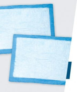 TIDI Patient Underpads - Absorbent Underpads, 3-Ply, Tissue Filled, Blue, 17" x 24" - 16650