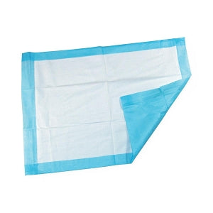 TIDI Patient Underpads - Absorbent Underpads, Tissue / Fluff Filled, Blue, 22" x 36" - 16662